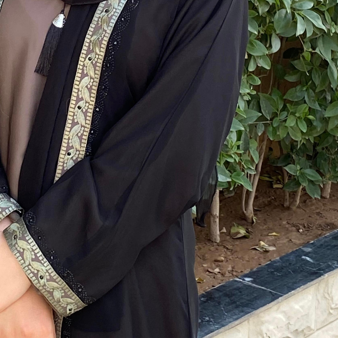 Maxi Double Upper Nida Fabric Abaya