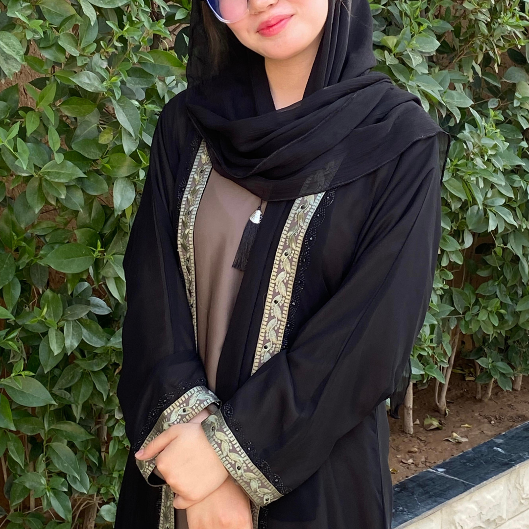 Maxi Double Upper Nida Fabric Abaya