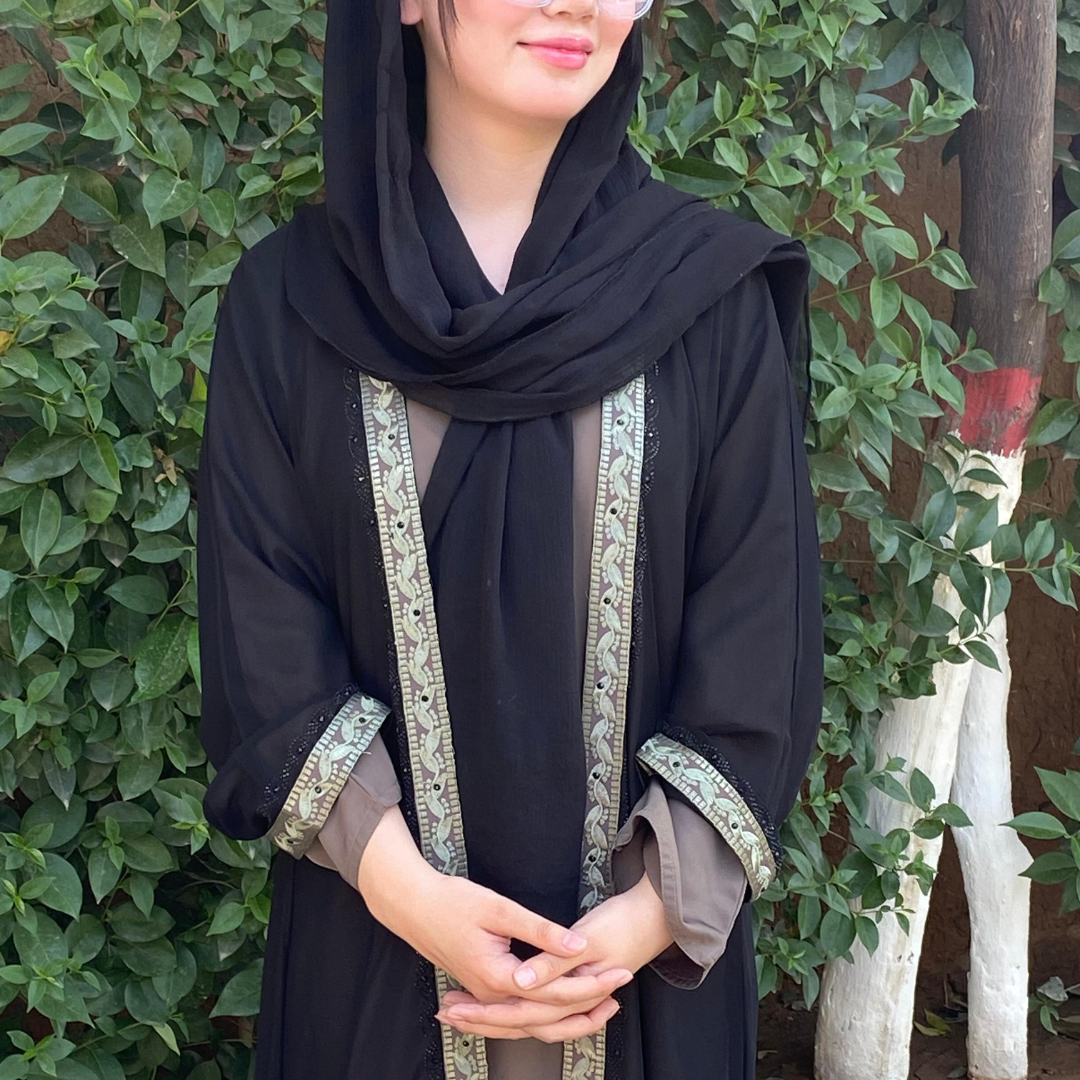 Maxi Double Upper Nida Fabric Abaya