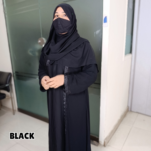 Maxi Double Upper Nida Fabric Abaya