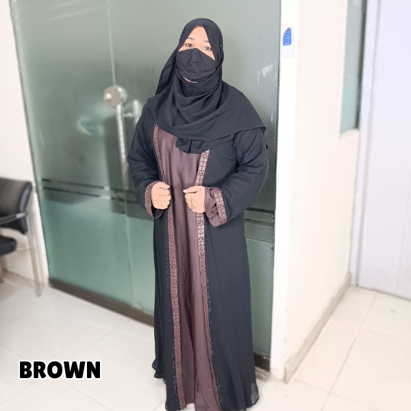 Maxi Double Upper Nida Fabric Abaya