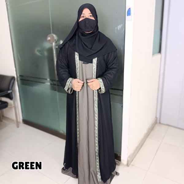 Maxi Double Upper Nida Fabric Abaya