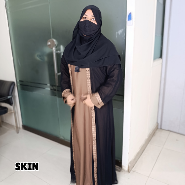 Maxi Double Upper Nida Fabric Abaya