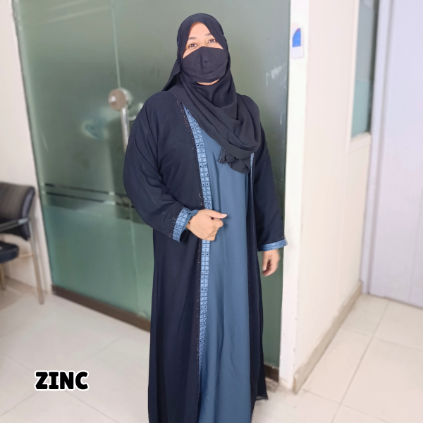 Maxi Double Upper Nida Fabric Abaya